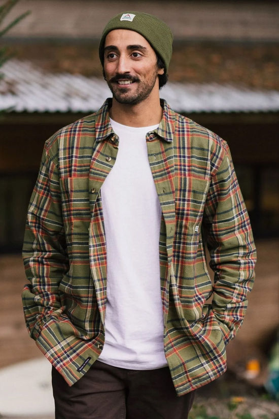 Passenger Mens Backcountry Check Shirt Khaki Check