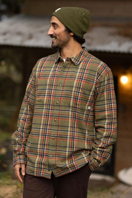 Passenger Mens Backcountry Check Shirt Khaki Check