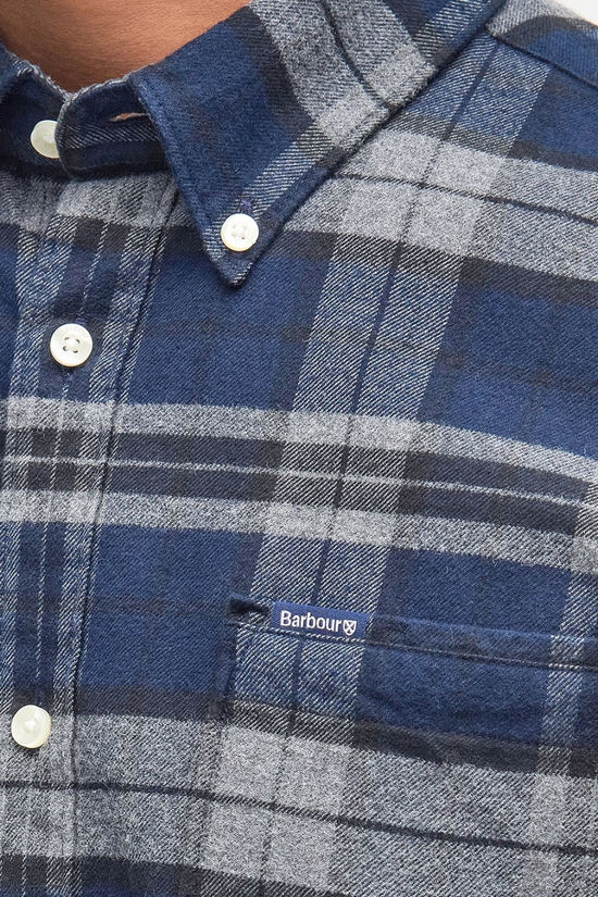 Barbour Mens Betsom Tailored Checked Shirt Grey Marl