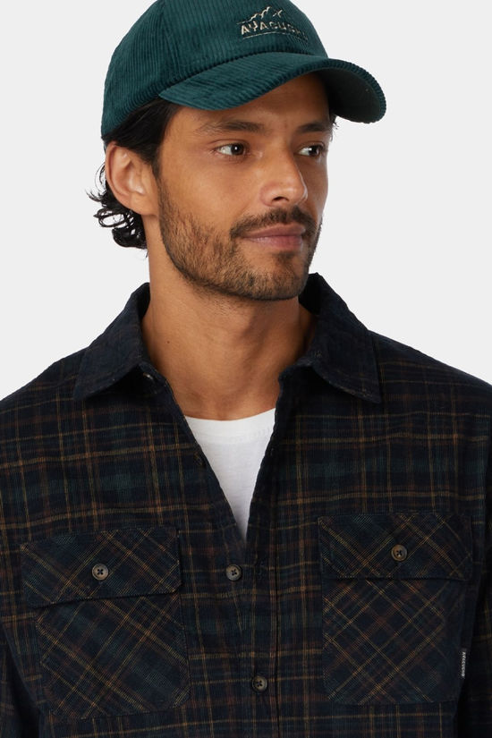 Ayacucho Mens Darwin Corduroy Check Shirt Anthracite Check