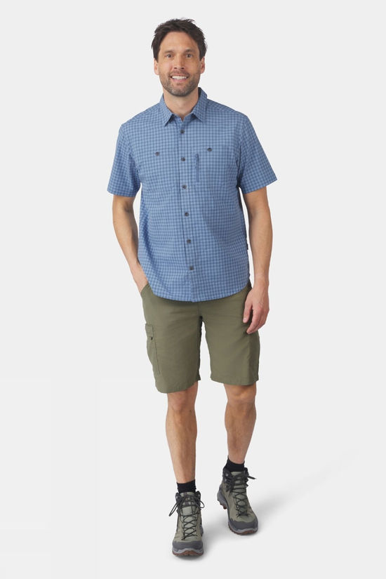 Ayacucho Mens Hiker Shirt Ensign Blue Check