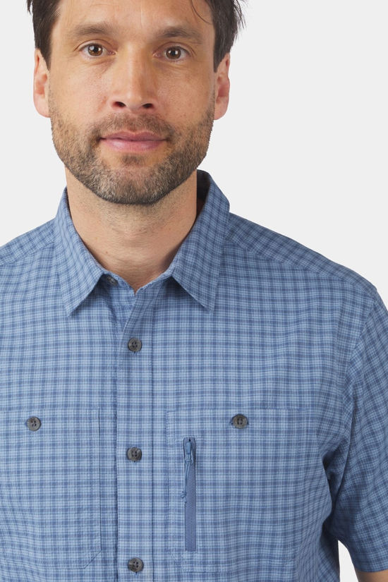Ayacucho Mens Hiker Shirt Ensign Blue Check