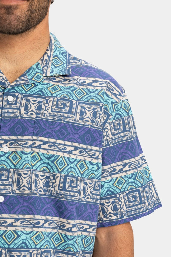 Quiksilver Unisex Global Heat Short Sleeve Shirt Aqua Sky Global Heat 32X32