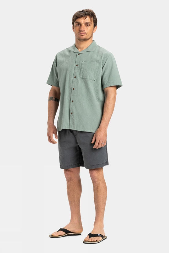 Quiksilver Mens Heartbeat Short Sleeve Shirt Chinois Green