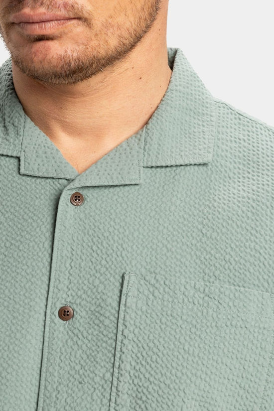 Quiksilver Mens Heartbeat Short Sleeve Shirt Chinois Green