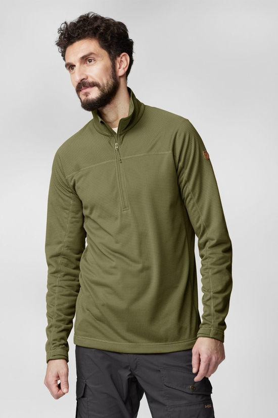 Fjallraven Mens Abisko Lite Half Zip Fleece  Green