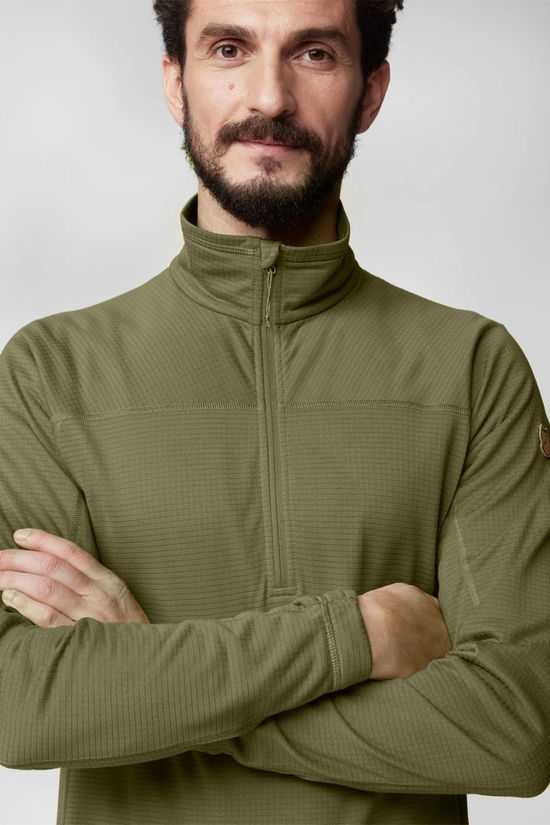 Fjallraven Mens Abisko Lite Half Zip Fleece  Green