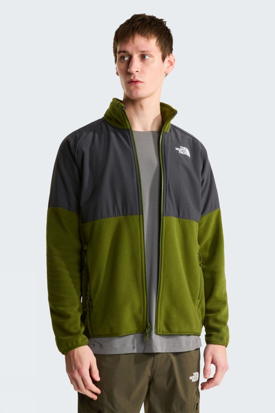 The North Face Mens Glacier Heavyweight Full Zip Fleece Jacket Woodland Green/Asphalt