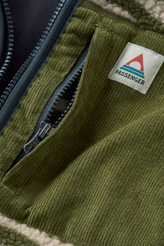Passenger Mens Trekker Recycled Deep-Pile Sherpa Fleece Strata Khaki