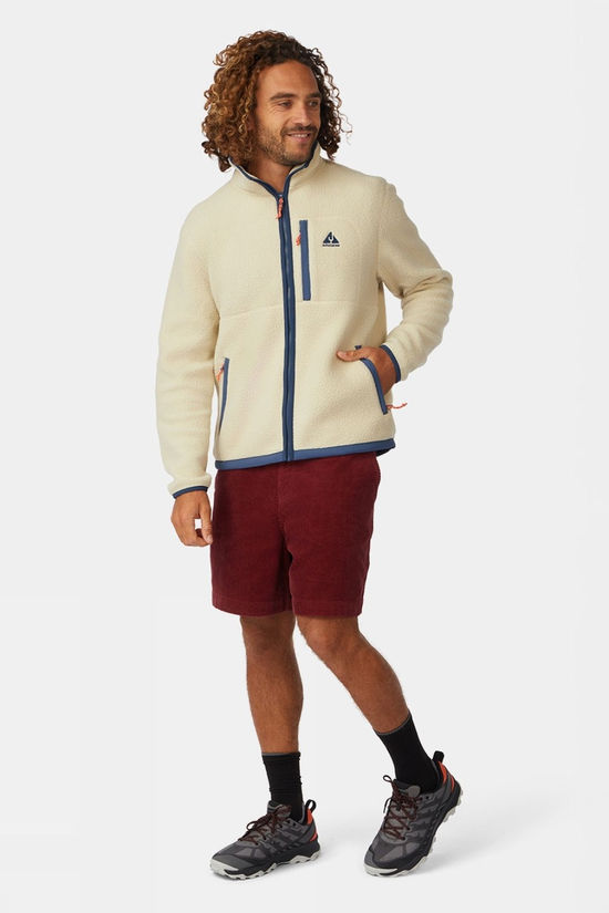 Ayacucho Mens Lautaro Sherpa Jacket Ecru/Sargasso Sea