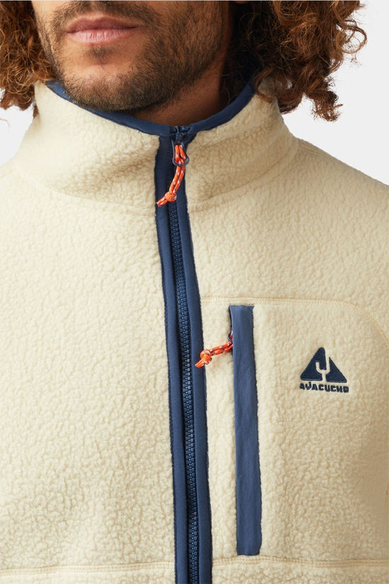 Ayacucho Mens Lautaro Sherpa Jacket Ecru/Sargasso Sea