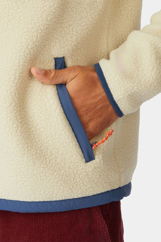 Ayacucho Mens Lautaro Sherpa Jacket Ecru/Sargasso Sea