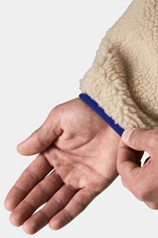 Patagonia Mens Classic Retro-X Fleece Jacket Dark Natural W/Cobalt Blue