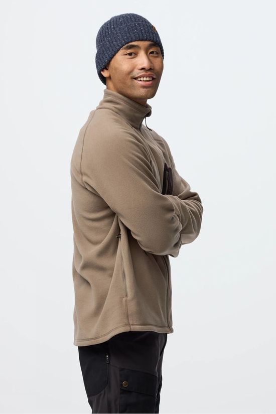 Fjallraven Mens Kaipak Fleece Jacket Suede Brown-Black Oak