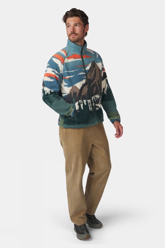 Ayacucho Mens Stonecrop Full Zip Fleece Orange Rust Pattern