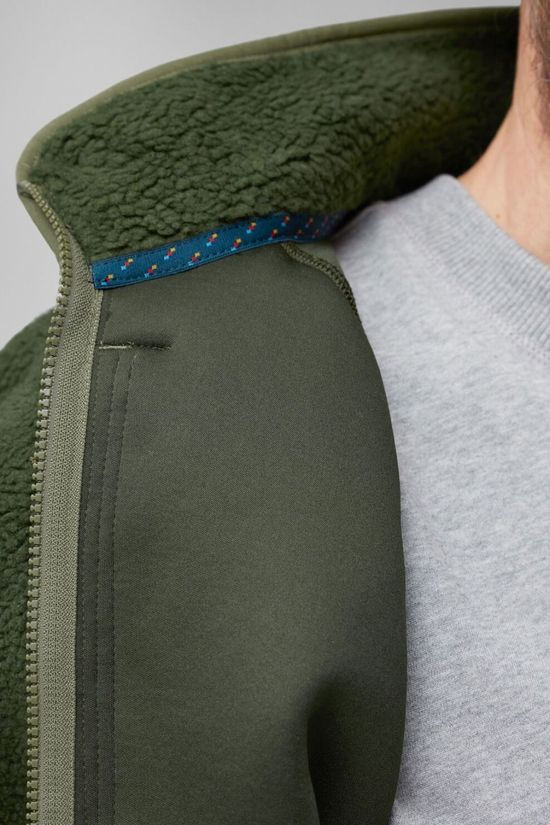 Fjallraven Mens Vardag Pile Fleece Jacket  Deep Forest-Laurel Green