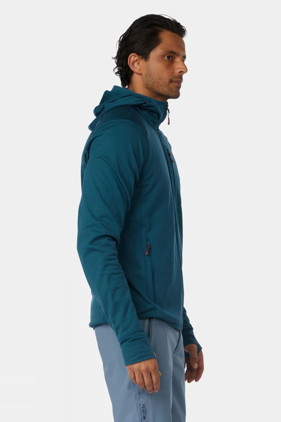 Ayacucho Mens Mountain Midlayer Full Zip Hoodie II Mediteranea Melange