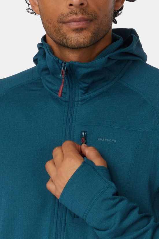 Ayacucho Mens Mountain Midlayer Full Zip Hoodie II Mediteranea Melange