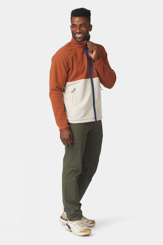 Ayacucho Mens Venture Colourblock Full Zip Fleece Jacket Coconet Shell/ Pumice Stone