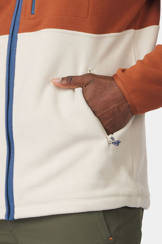 Ayacucho Mens Venture Colourblock Full Zip Fleece Jacket Coconet Shell/ Pumice Stone