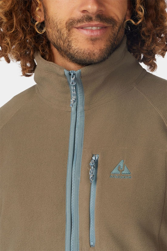 Ayacucho Mens Venture Colourblock Full Zip Fleece Jacket Bungee Cord/Cobblestone