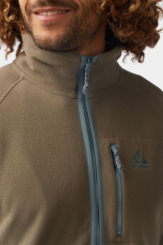 Ayacucho Mens Venture Colourblock Full Zip Fleece Jacket Bungee Cord/Cobblestone