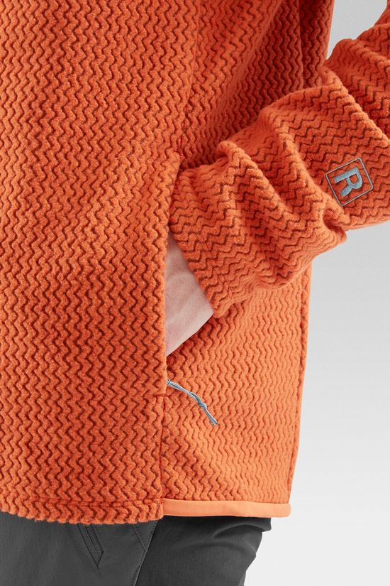 Patagonia Mens R1 Air Full-Zip Hoodie Fleece Jacket Coal Orange