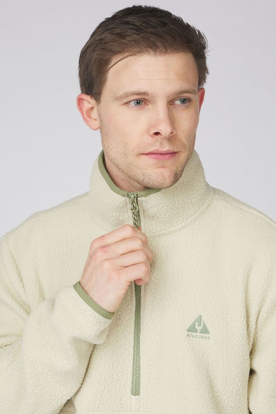 Ayacucho Mens Andes Half Zip Fleece Ecru