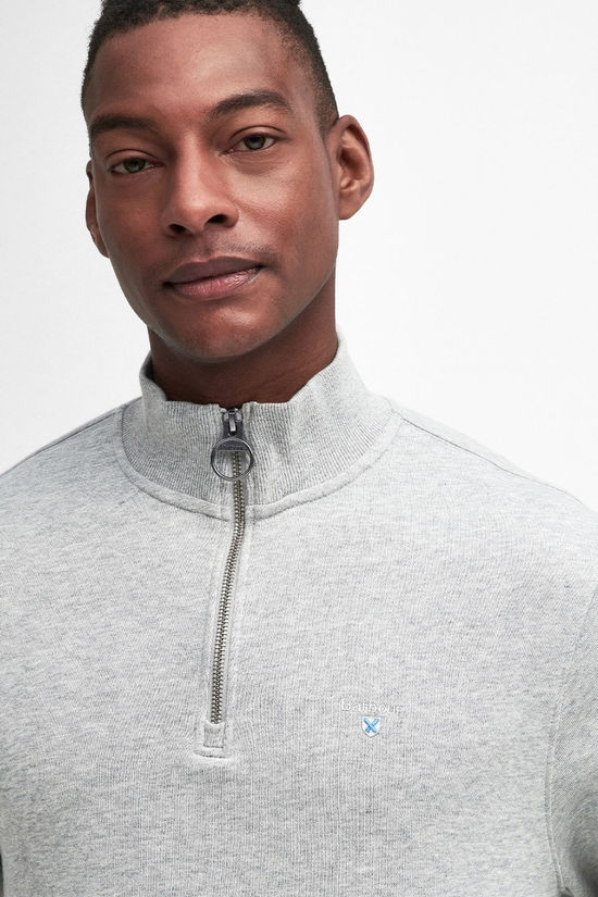 Barbour Mens Beckhill Half Zip Sweatshirt Grey Marl