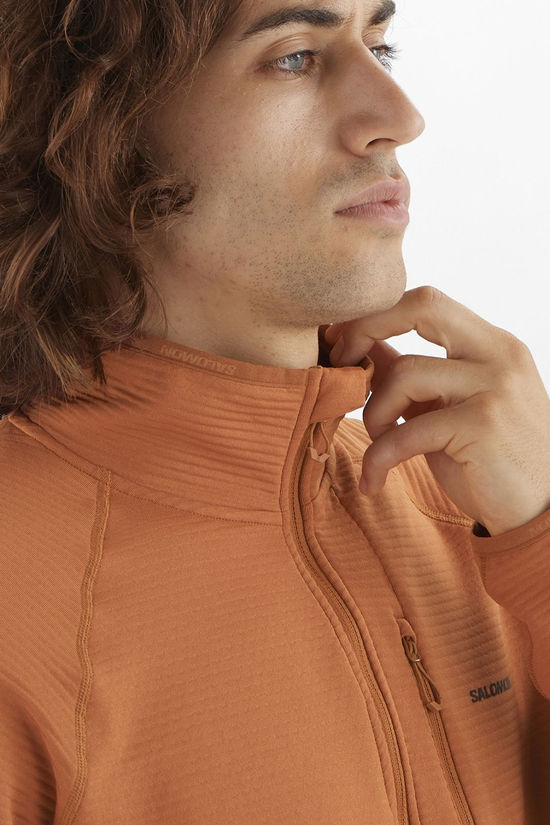 Salomon Mens Essential Lightwarm Half Zip Fleece Sierra