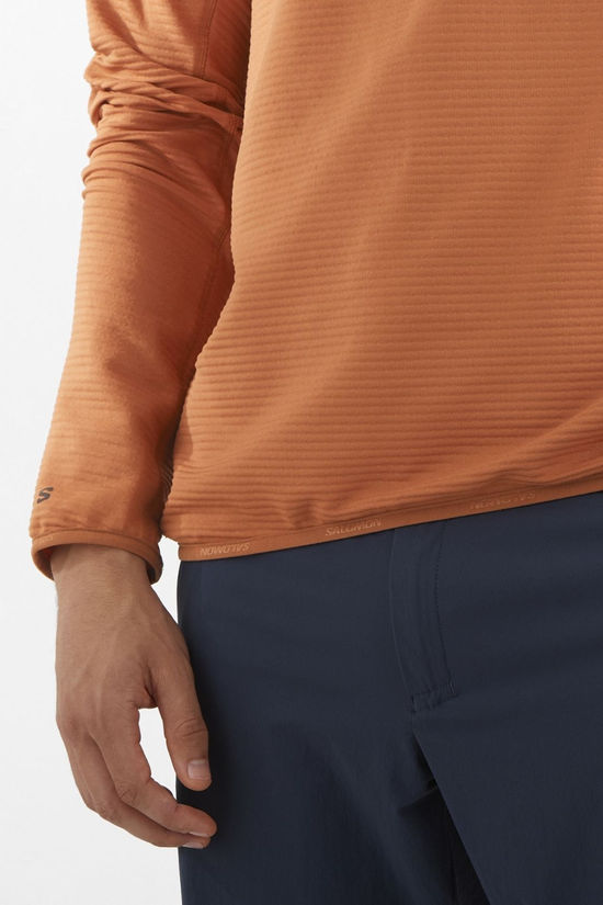 Salomon Mens Essential Lightwarm Half Zip Fleece Sierra