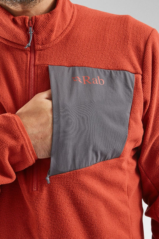 Rab Mens Tecton 2.0 Pull On Fleece Tuscan Red
