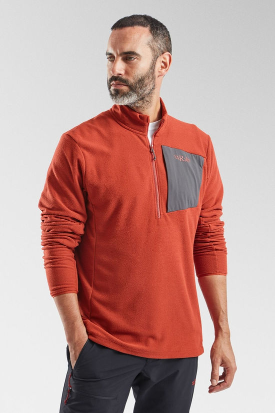 Rab Mens Tecton 2.0 Pull On Fleece Tuscan Red