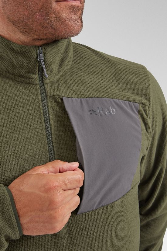 Rab Mens Tecton 2.0 Pull On Fleece Army