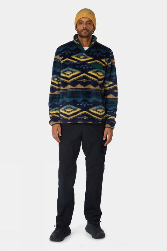 Ayacucho Mens Colorado High Loft Snap Fleece Navy/Pine Grove Print