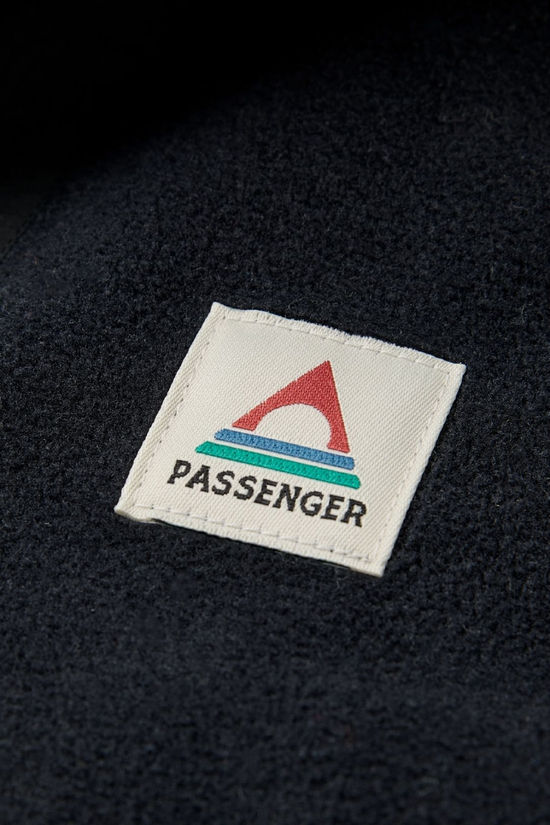 Passenger Mens Woodland Hooded Half Zip Polar Fleece Black/Khaki