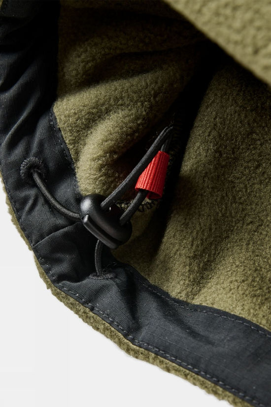 Passenger Mens Woodland Hooded Half Zip Polar Fleece Black/Khaki