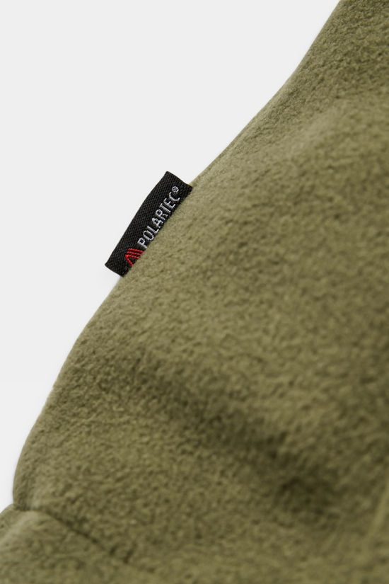 Passenger Mens Woodland Hooded Half Zip Polar Fleece Black/Khaki