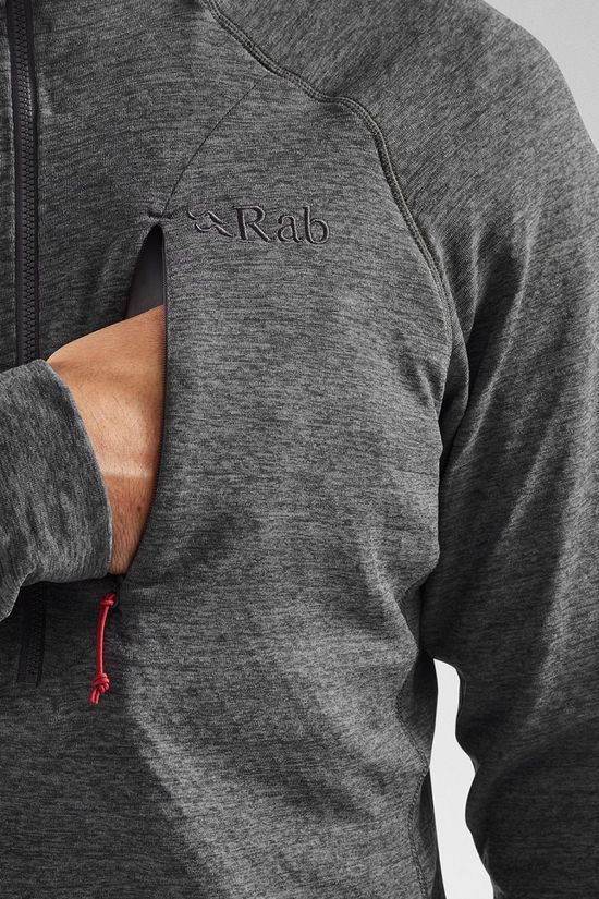 Rab Mens Nexus Pull-On Fleece Graphene/Tuscan Red