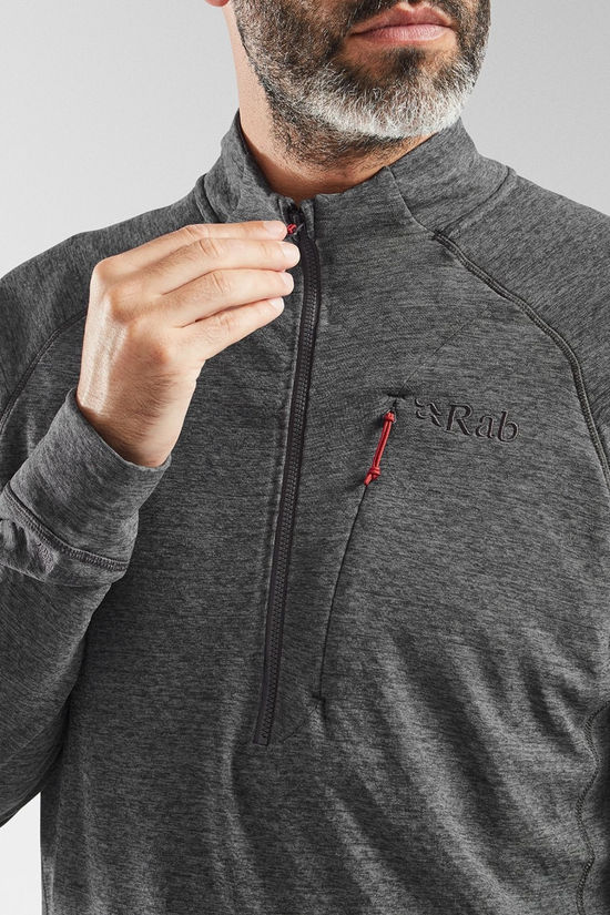 Rab Mens Nexus Pull-On Fleece Graphene/Tuscan Red