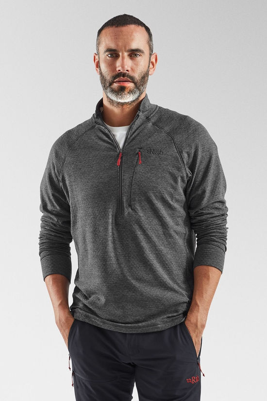 Rab Mens Nexus Pull-On Fleece Graphene/Tuscan Red