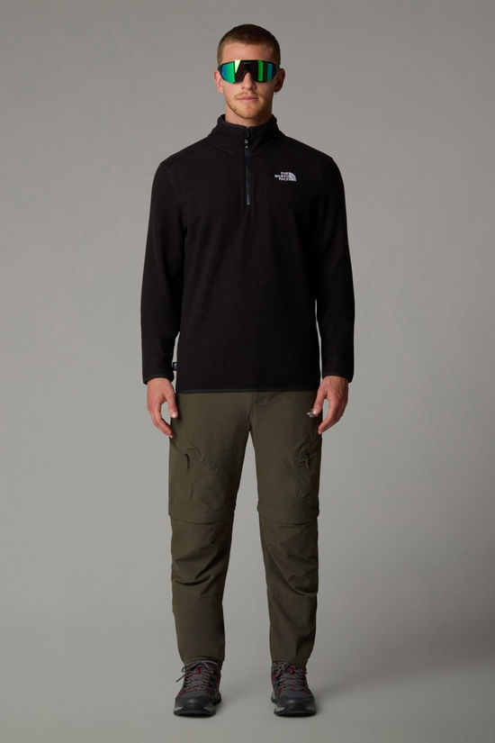 The North Face Mens 100 Glacier Quarter Zip Fleece Tnf Black-Npf