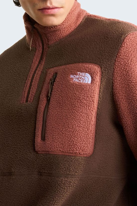The North Face Mens Yumiori Quarter Zip Fleece  Smokey Brown/Copper Sil