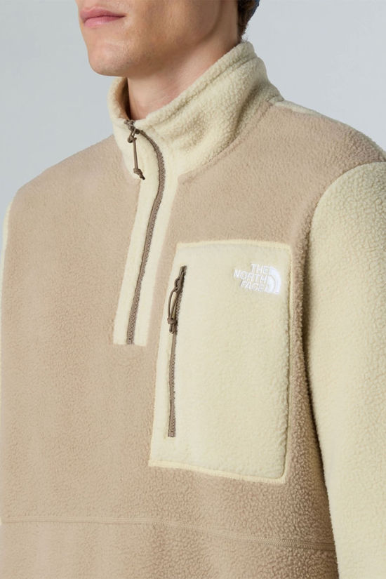 The North Face Mens Yumiori Quarter Zip Fleece  Mushroom Grey/Gravel/Mo