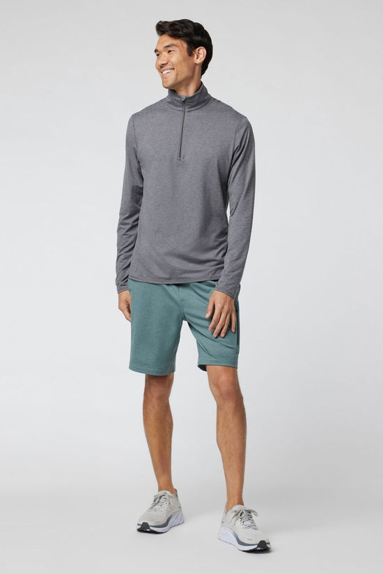 Vuori Mens Ease Performance 2.0 Half Zip Top Zinc Heather
