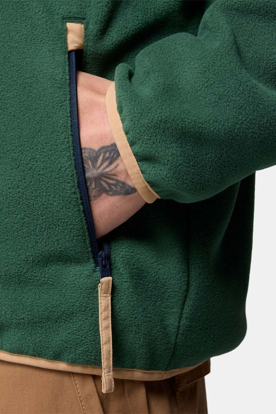 Columbia Mens Sequoia Grove Half Zip Fleece  Rain Forest, Coll Navy
