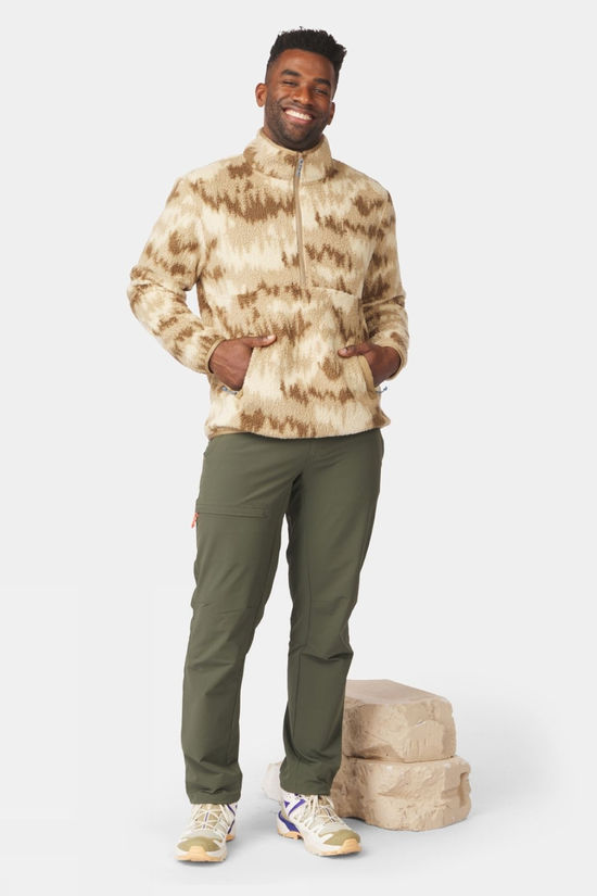 Ayacucho Mens Flynn Printed Half Zip Fleece Kelp Print