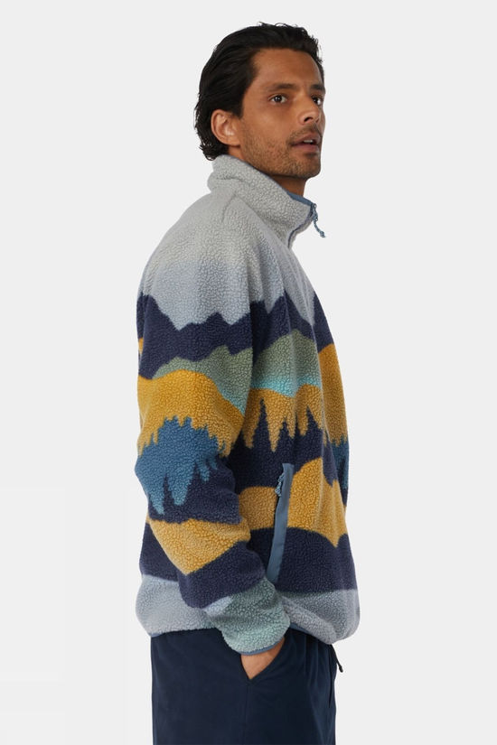 Ayacucho Mens Thirlmere Half Zip Sherpa Fleece Pine Grove