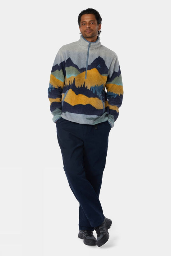 Ayacucho Mens Thirlmere Half Zip Sherpa Fleece Pine Grove