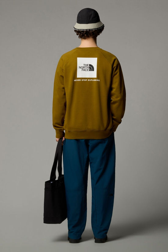 The North Face Mens Raglan Redbox Sweatshirt Moss Green